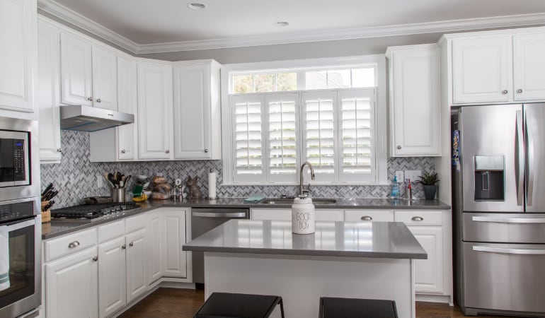 Polywood shutters in a Philadelphia gourmet kitchen.